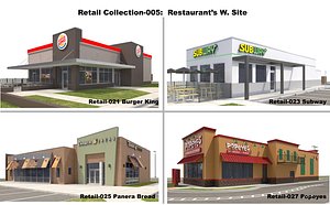 3D exterior restaurant site model