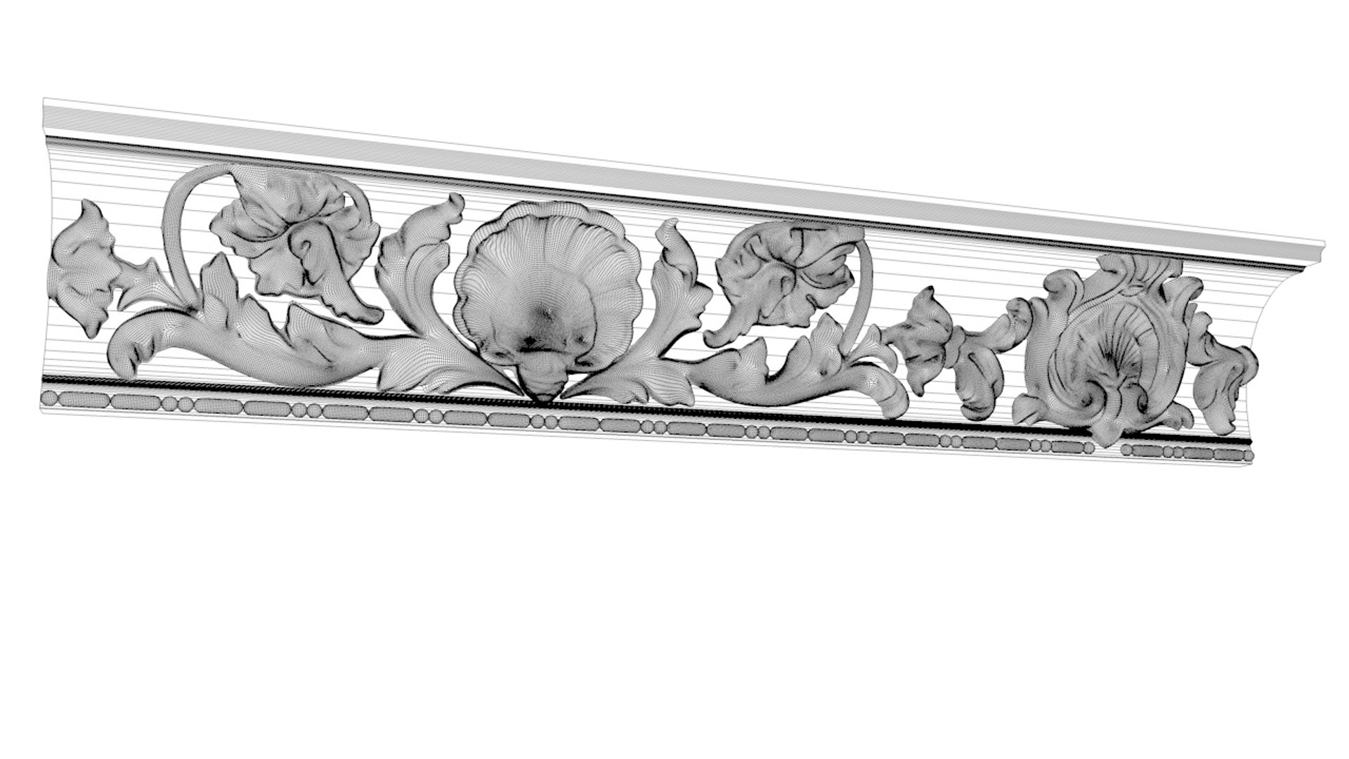 Patterned Cornice Gypsum Plaster-119 model - TurboSquid 1976383