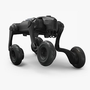 3D model Autonomous Patrol Robot Dog Black Rigged