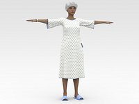 Female Patient with White Gown