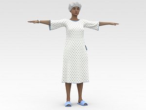 Female Patient with White Gown