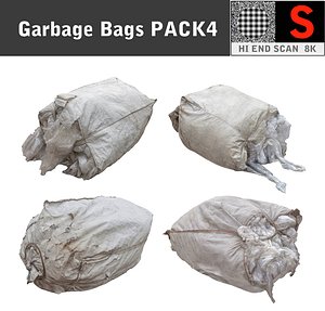 large bags garbages pack4 3d 3ds