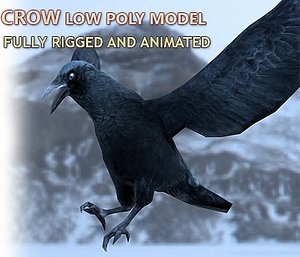 Crow, Rigged & Animated