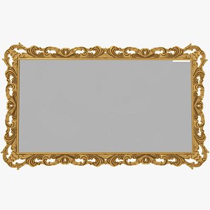 baroque carved mirror 3D model