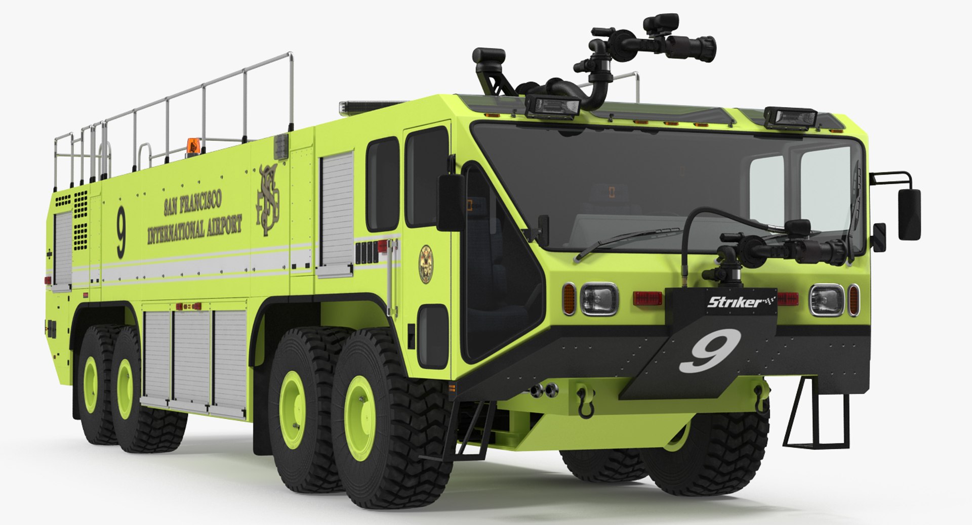 Oshkosh Striker 4500 Aircraft Rescue and Firefighting Vehicle 3D model preview