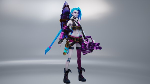 mayaJinx 2 Skins League Of Legends Characters Low-poly 3D model 3D 모델 ...