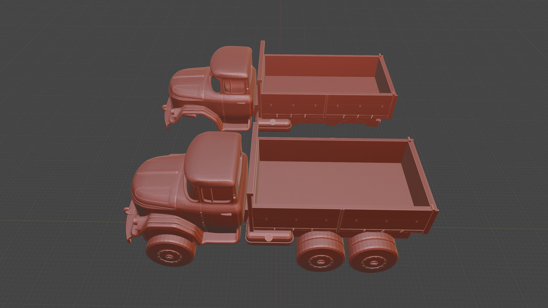3D Soveit Cat ZIL 131 Modular 3D Printable Car Model With Integrated