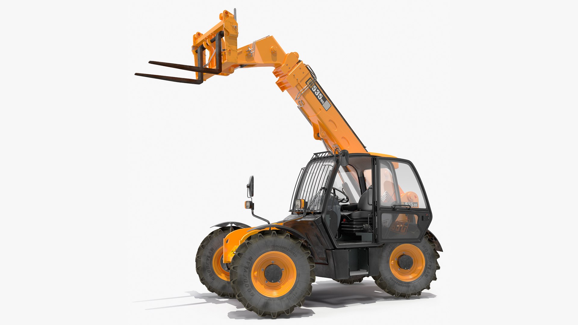 Telescopic Handler JCB 535-95 Rigged for Maya 3D model preview
