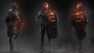 Sci Fi Riot Soldier 3D model