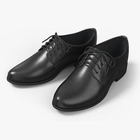 Plain Toe Derby Shoes Black