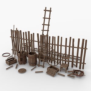 Modular Wooden Props model