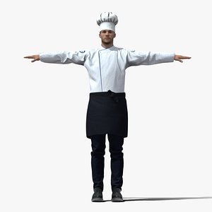 T-Pose Rigged 3D Chef