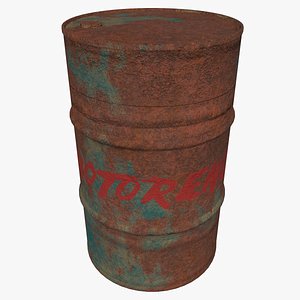 3D model barrel rusty