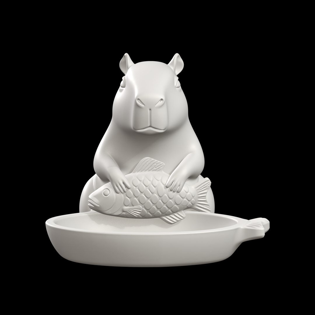3D Capybara with Fish Soap Dish 3D Print Model model - TurboSquid 2549140