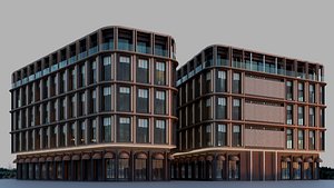3D Modern Classic Downtown Building model