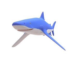 3D Cute blue shark model