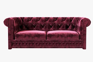 chesterfield velvet sofa corona and vray 3D
