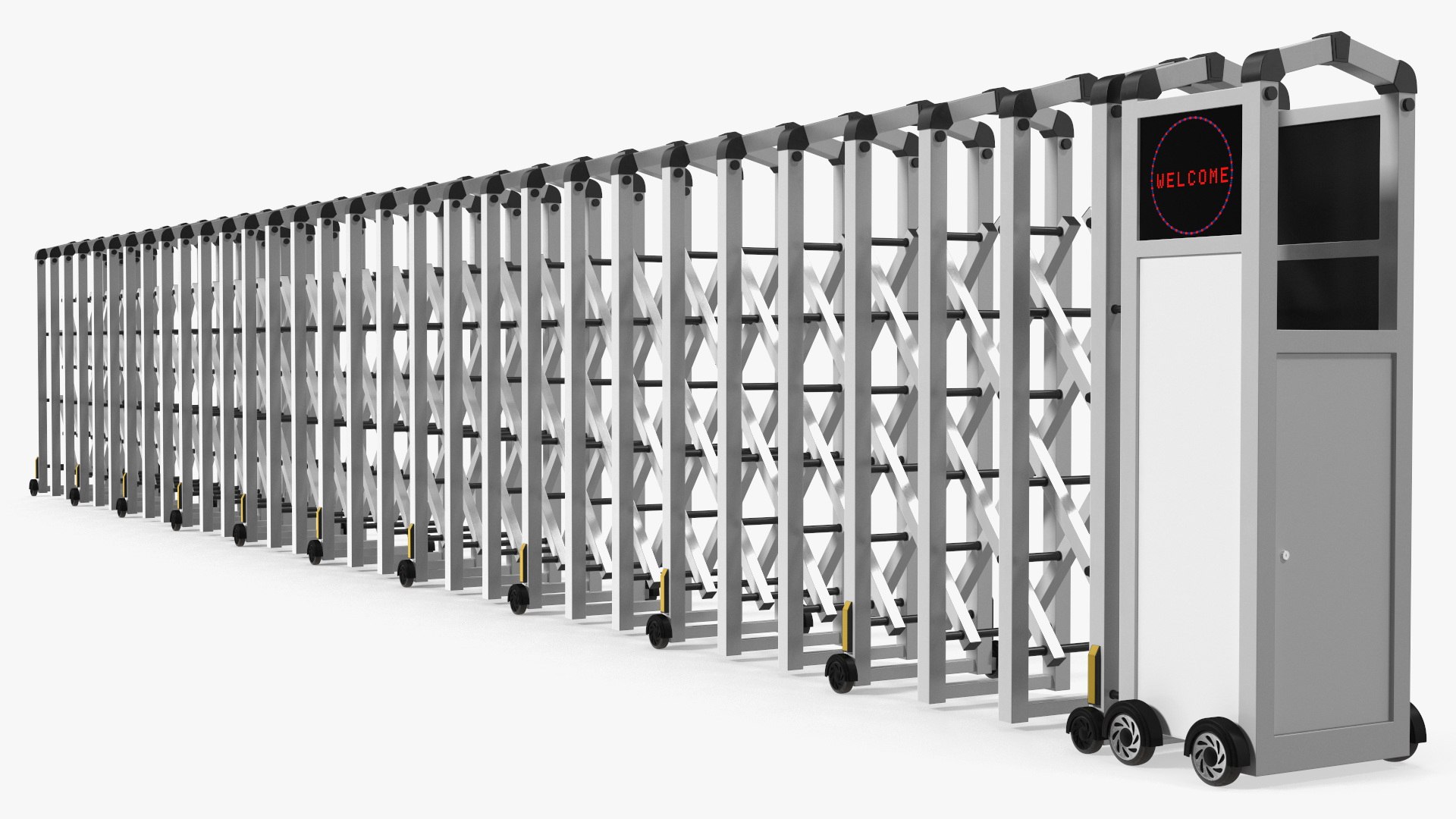 Electric Sliding Retractable Gate 3D model preview