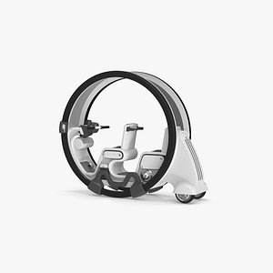 Futuristic Transport Car Tube White Rigged for Cinema 4D