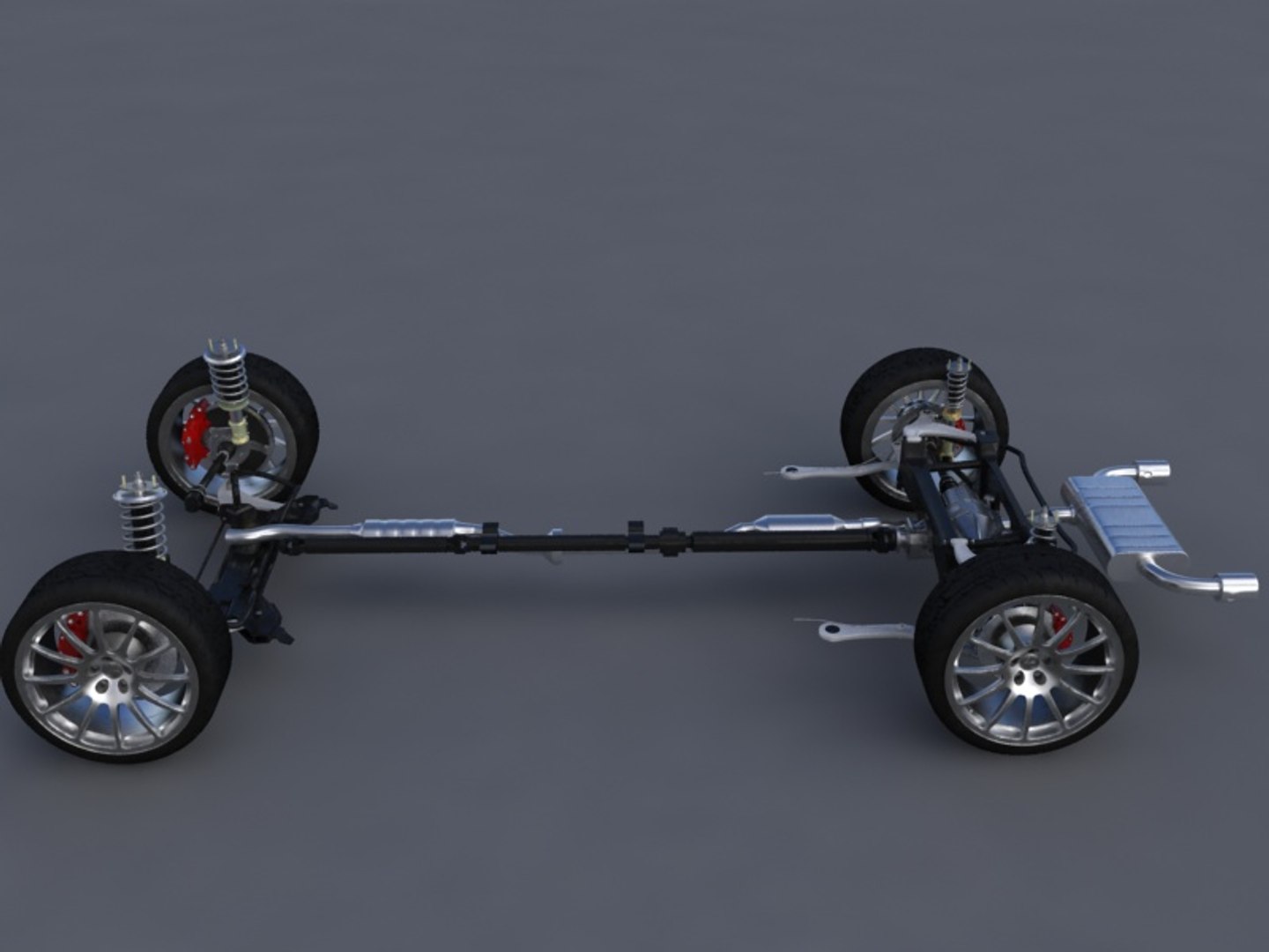 Suspension Mitsubishi Evo X 3d Model