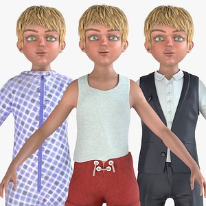 Cartoon Boy - Casual - School - Sleep Collection 3D model