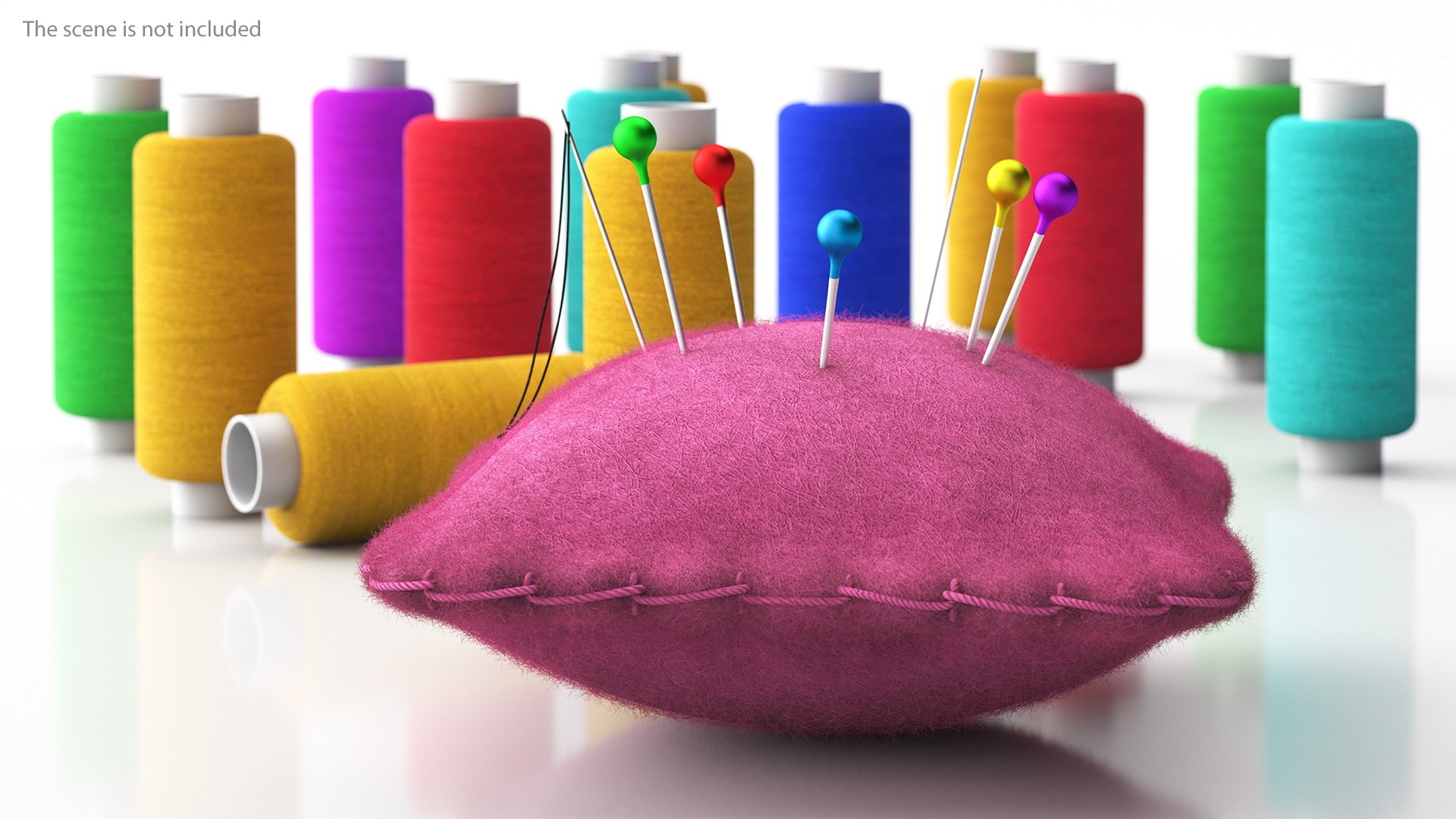 Pin Cushion with Fur 3D model preview