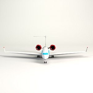 cartoon low poly jet plane