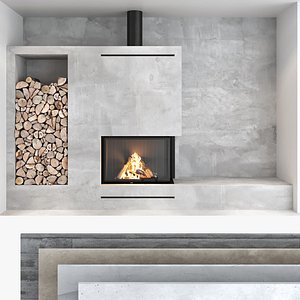 Fireplace and Firewood set 08
