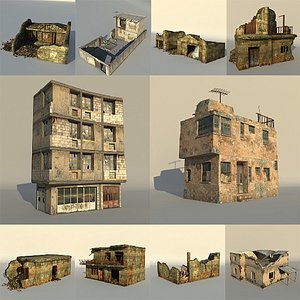 Middle East destroyed houses collection for game