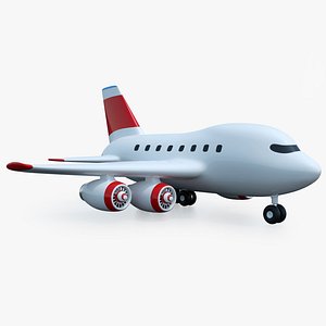 cartoon toy airplane airliner 3D model