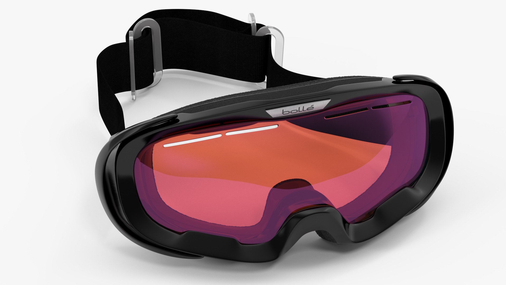 Shield Ski Goggles 3D model preview