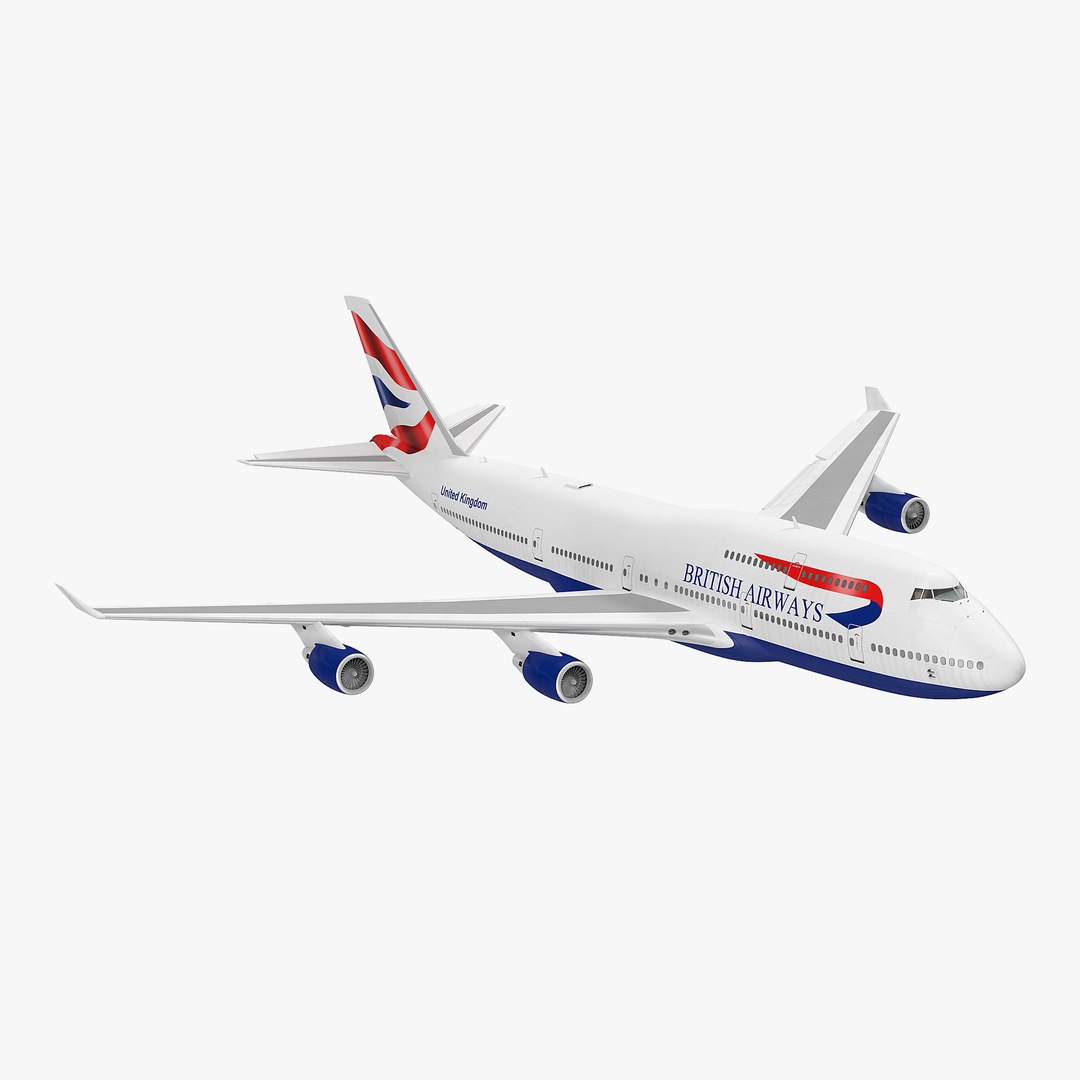 Boeing 747-400ER British Airways Rigged 3D model 3D model preview