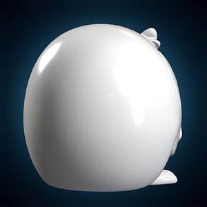 Chubby Owl Figurine Sleeping Expression 3D Print Model