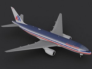 3ds max b 777-200 american airlines