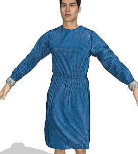 3D model medical isolation gown