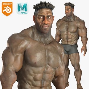 Realistic Rigged African Character Man 3D Model