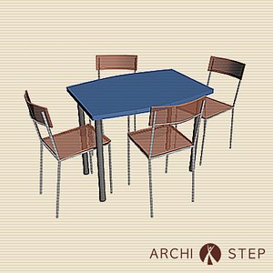 3ds max table chairs