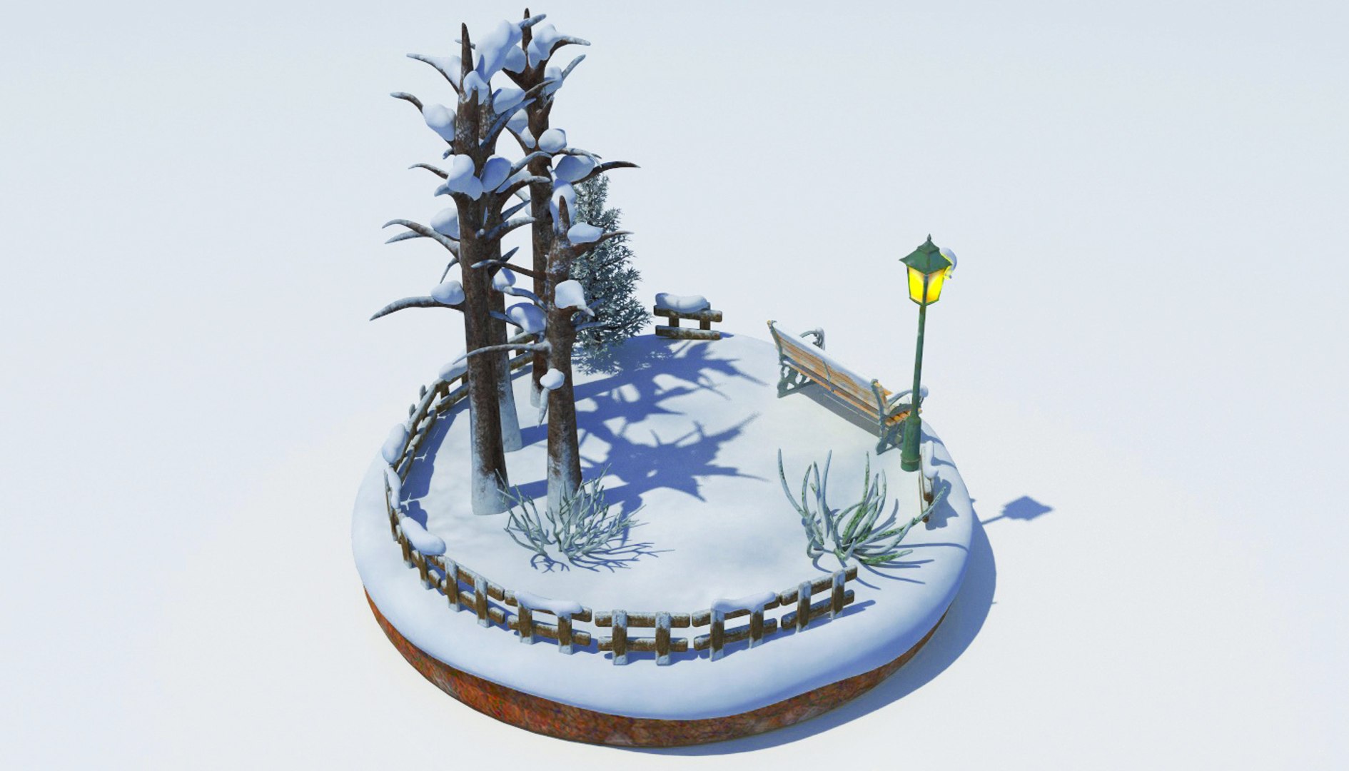 3D Model Snowscape Christmas T - TurboSquid 1339680