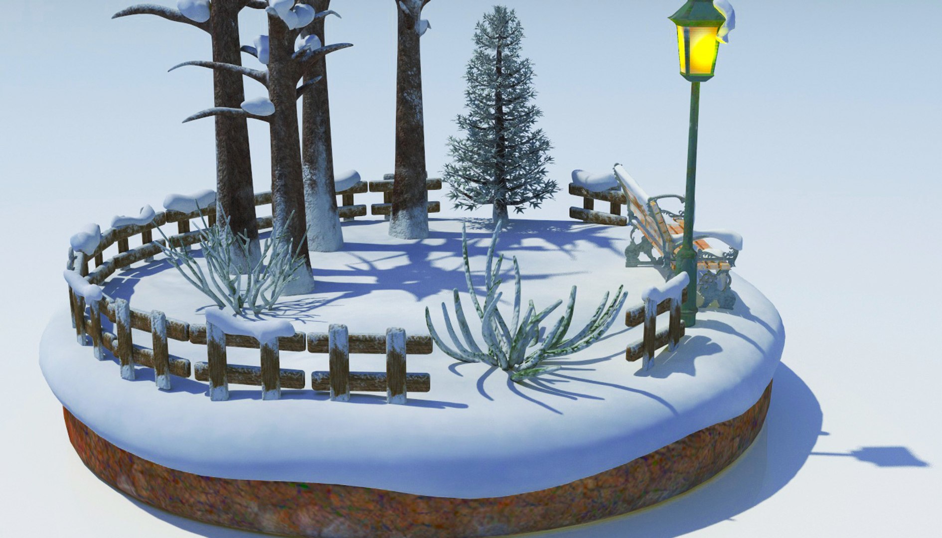 3D Model Snowscape Christmas T - TurboSquid 1339680