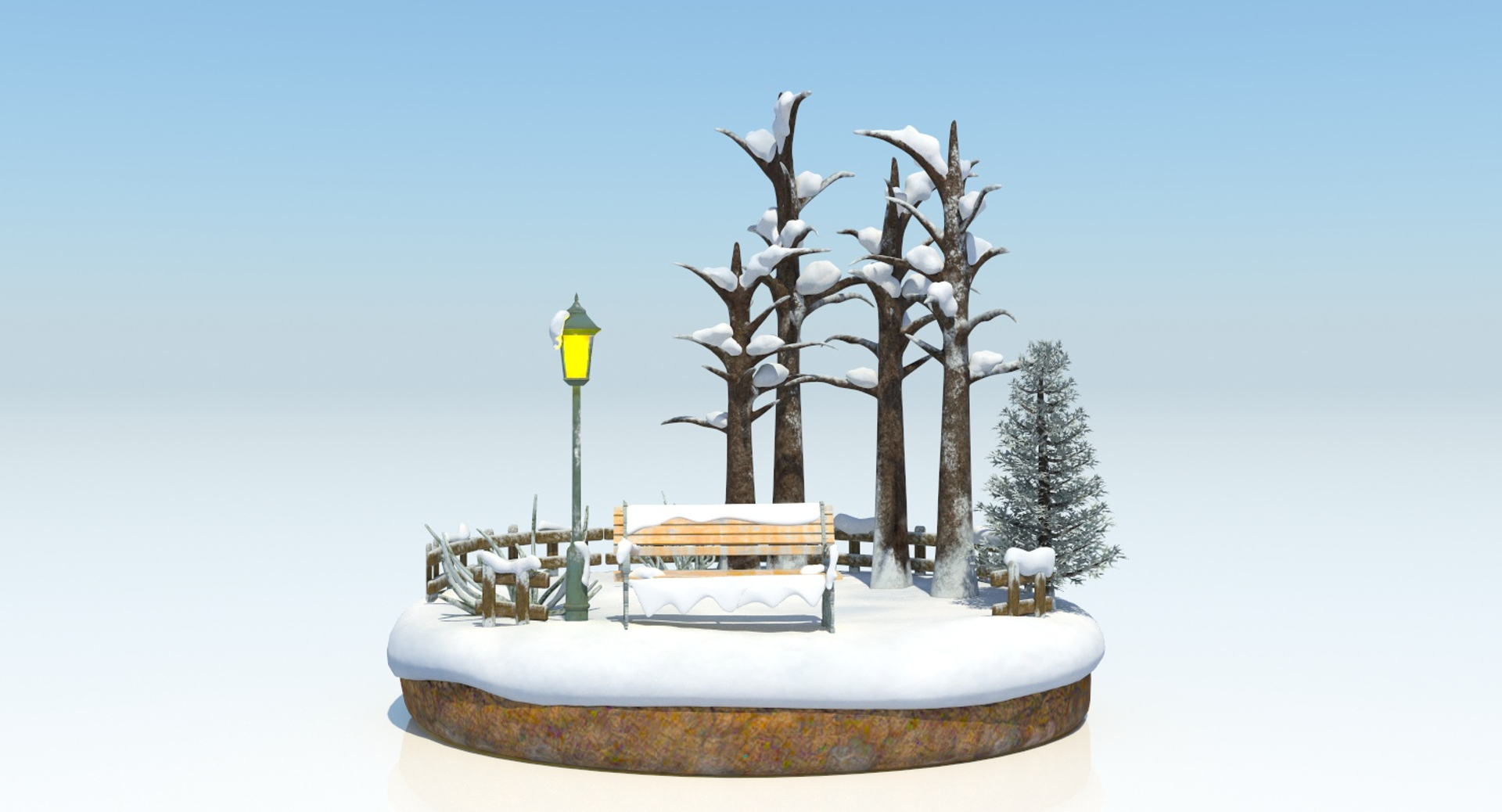 3D Model Snowscape Christmas T - TurboSquid 1339680