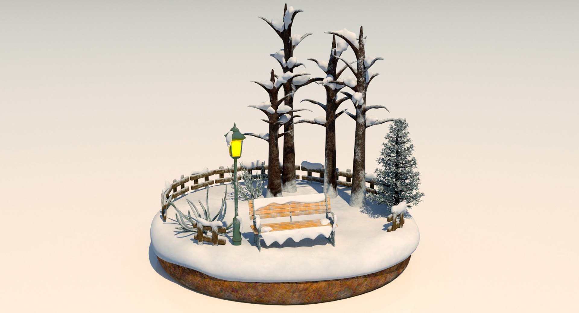 3D Model Snowscape Christmas T - TurboSquid 1339680
