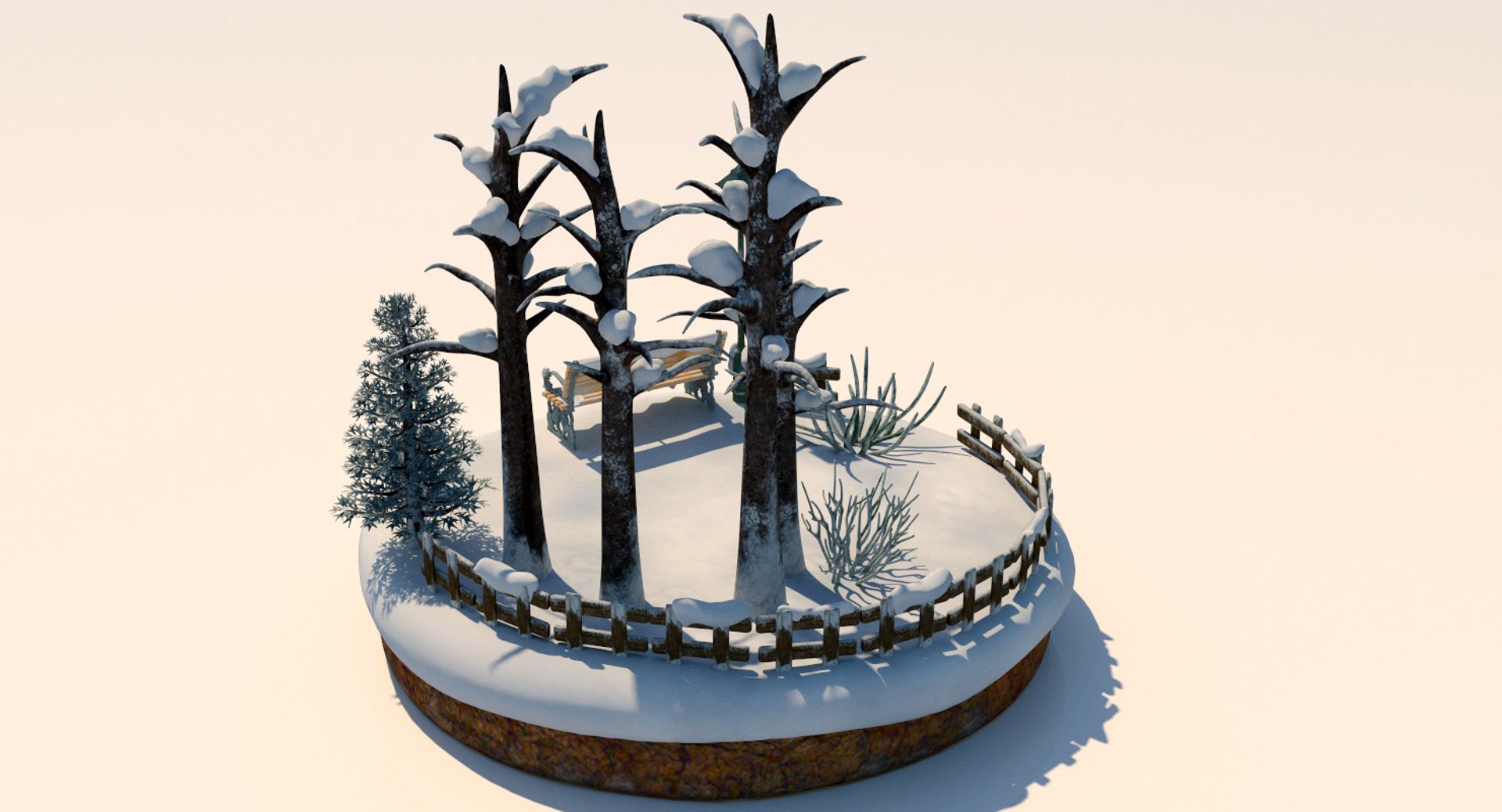 3D Model Snowscape Christmas T - TurboSquid 1339680
