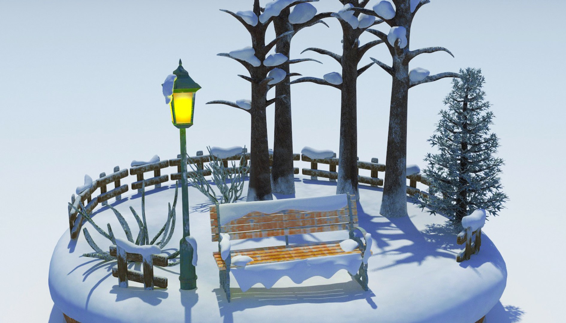 3D Model Snowscape Christmas T - TurboSquid 1339680
