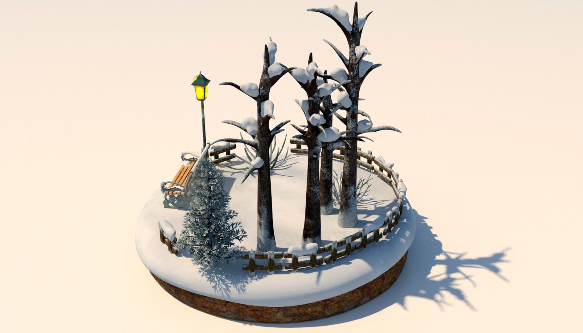 3D Model Snowscape Christmas T - TurboSquid 1339680