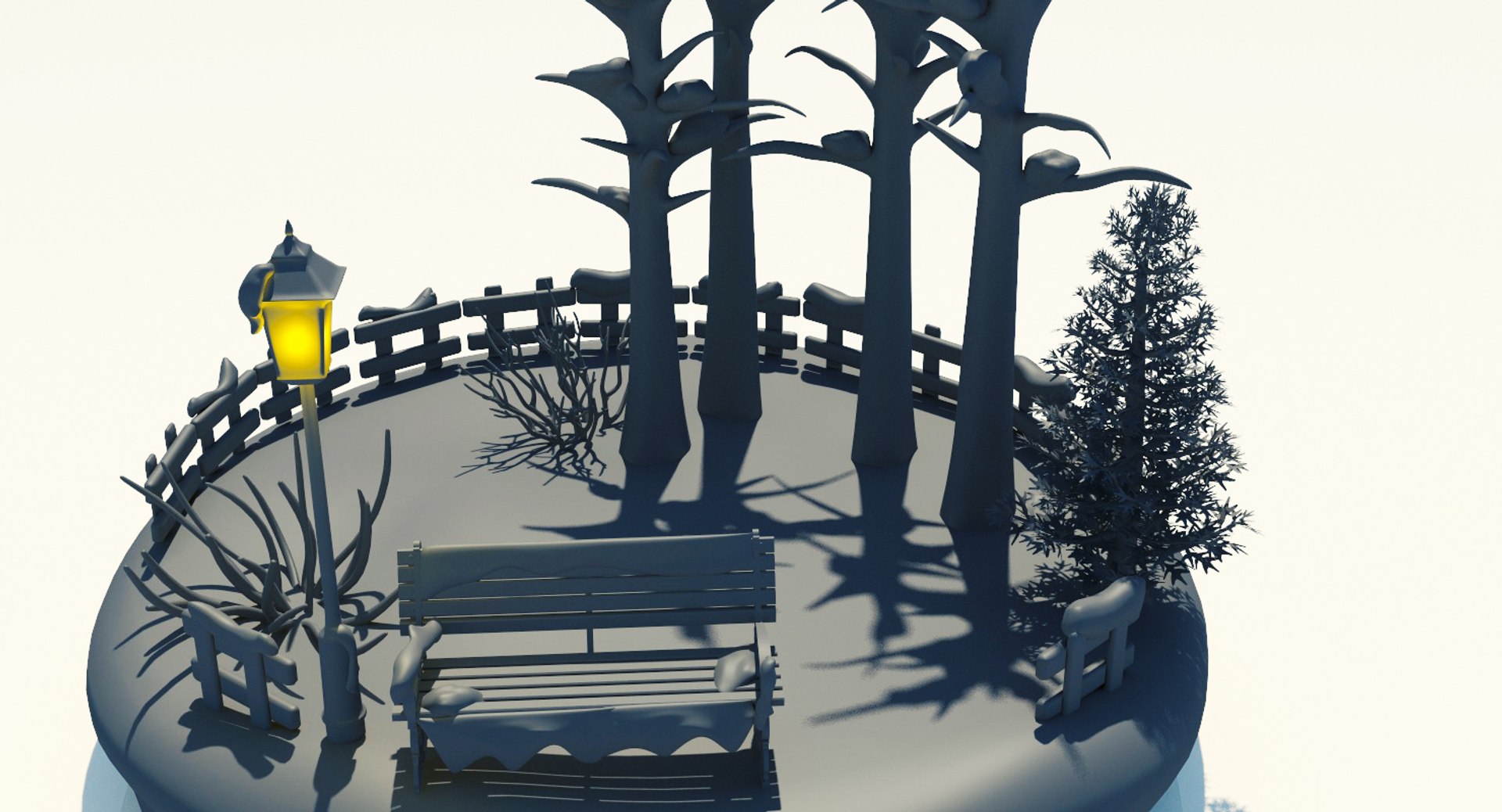 3D Model Snowscape Christmas T - TurboSquid 1339680
