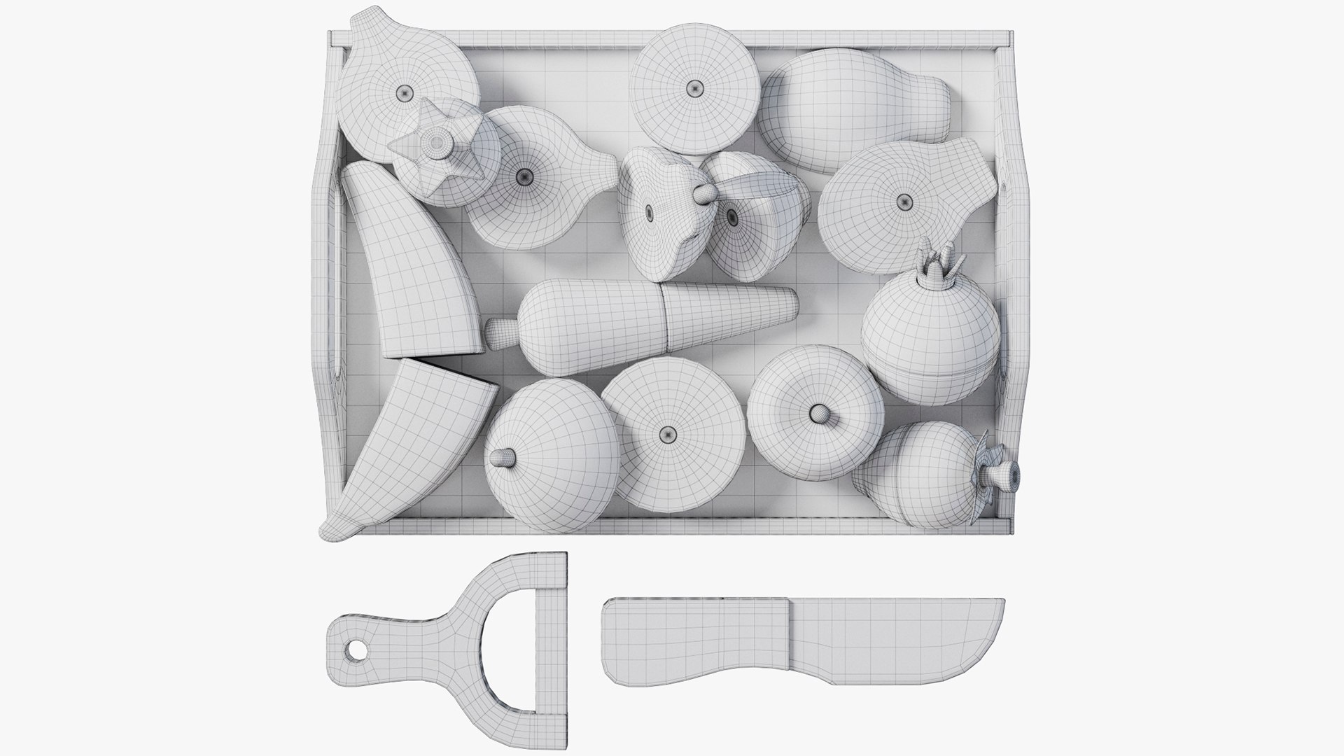 3D Model Wooden Toys Fruits And Vegetables TurboSquid 1974941