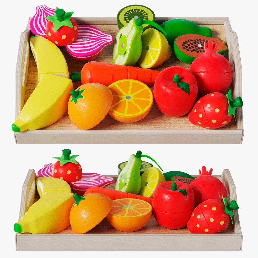 3D Model Wooden Toys Fruits And Vegetables TurboSquid 1974941