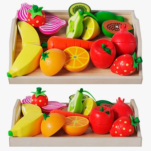 3D model Wooden toys magnetic fruits and vegetables