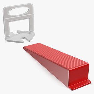 Tile Leveling Spacer Clip and Wedge Red