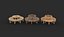3D-Modell eines Holzbanksets
